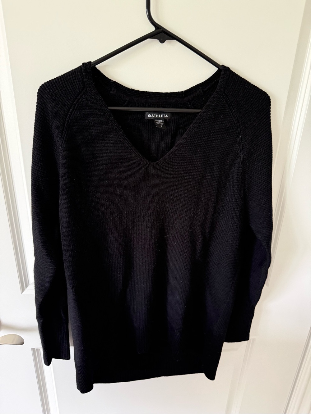 Athleta V Neck Merino Wool Blend Sweater Size Small